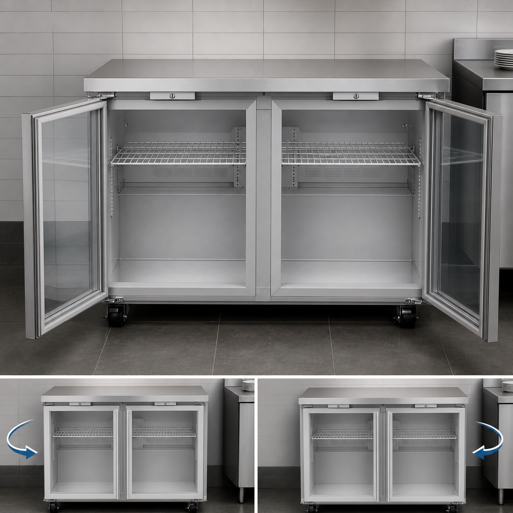 Reversible Hinged Glass Doors