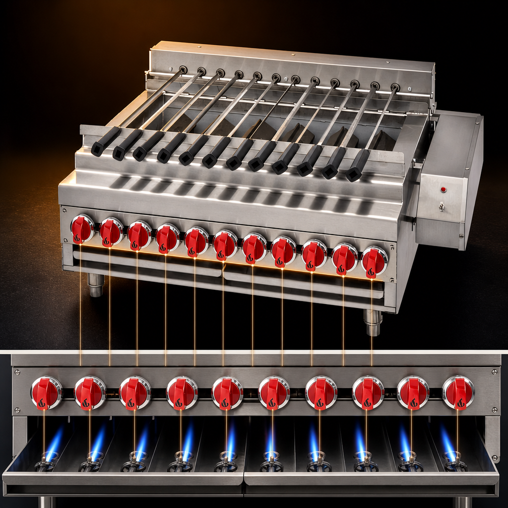 Individually Controlled Burners