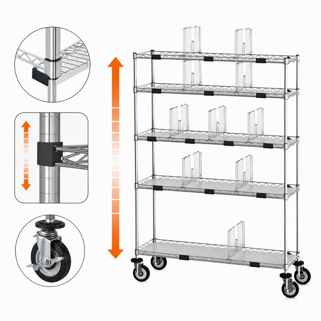 Adjustable Chrome Wire Shelves