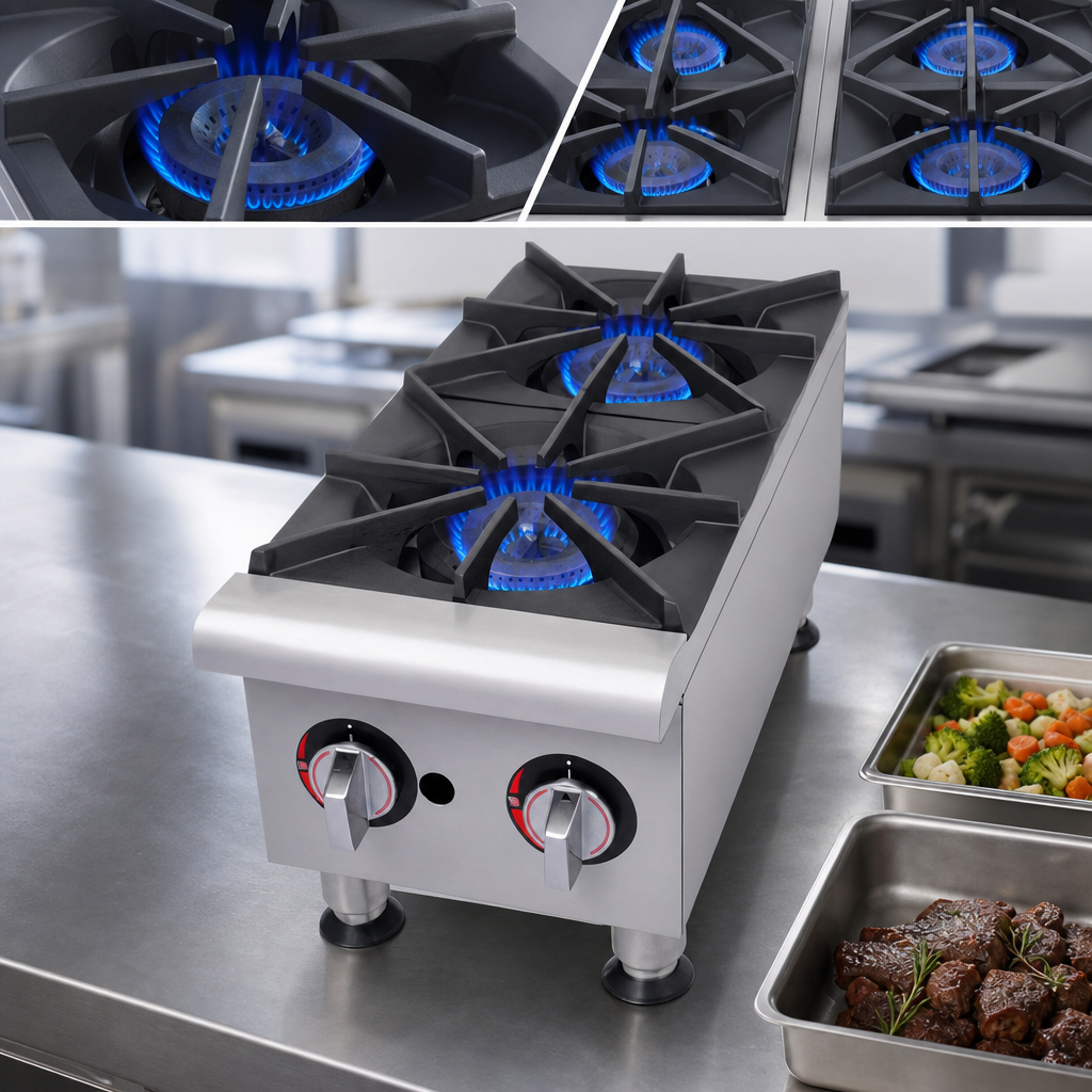Six 22,000 BTU Burners