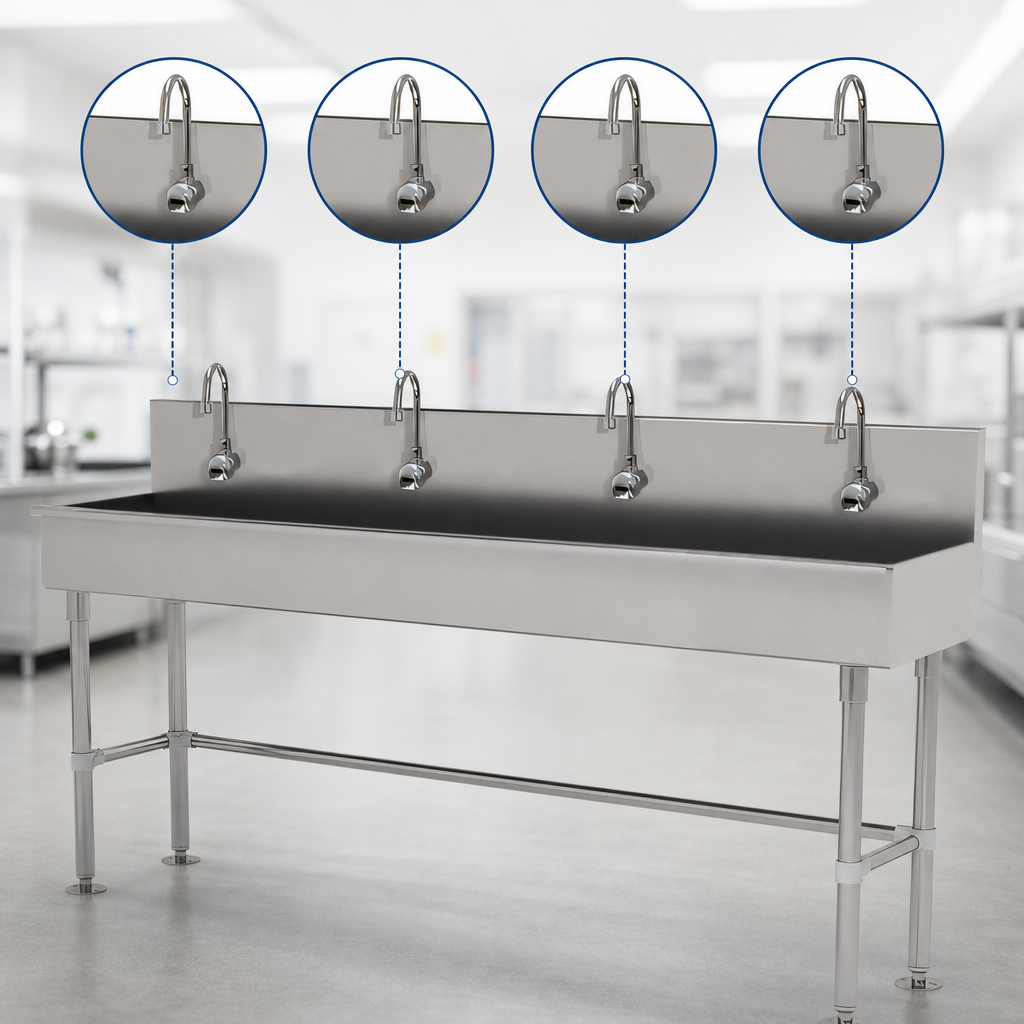 Four Electronic Faucets