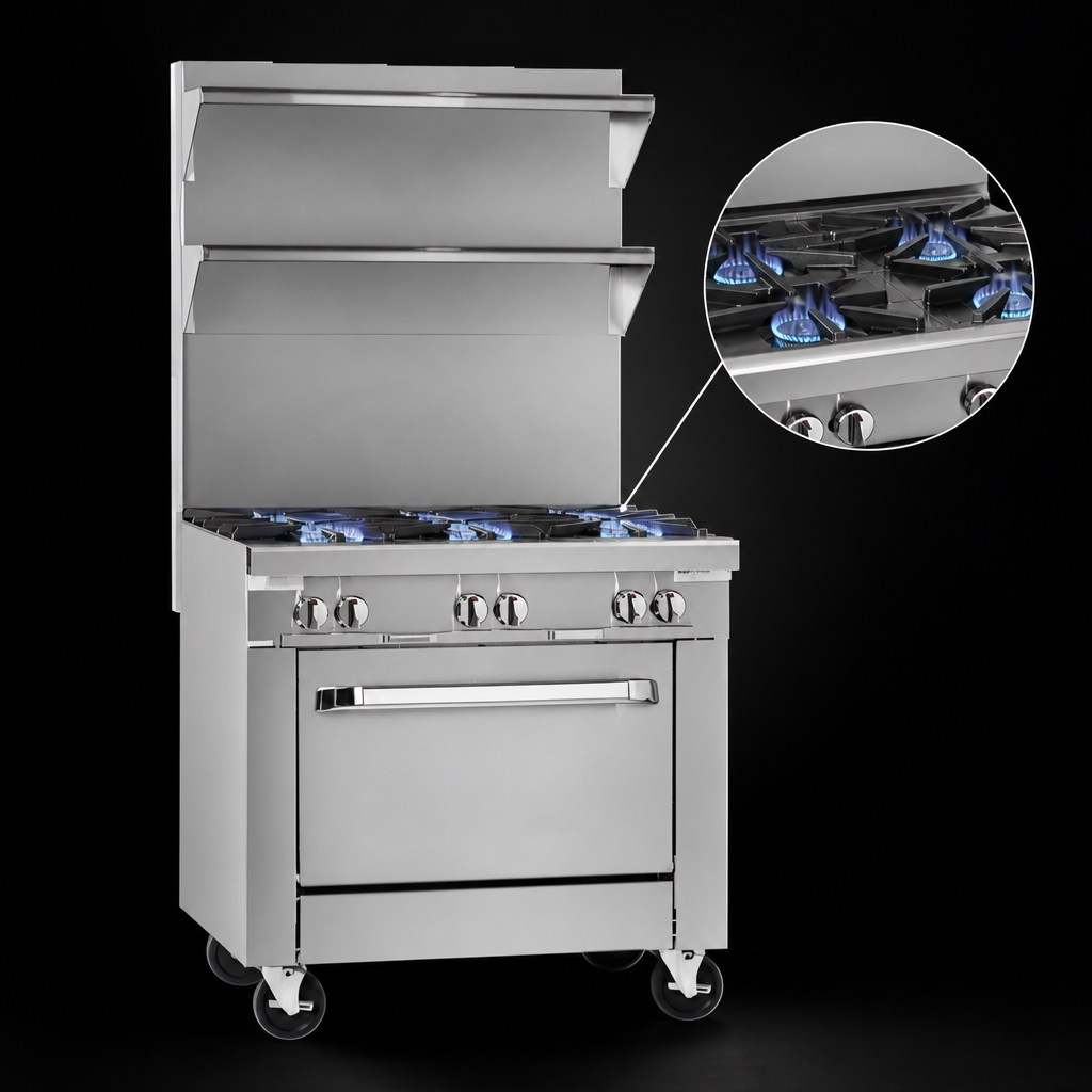 Four 45,000 BTU Open Burners
