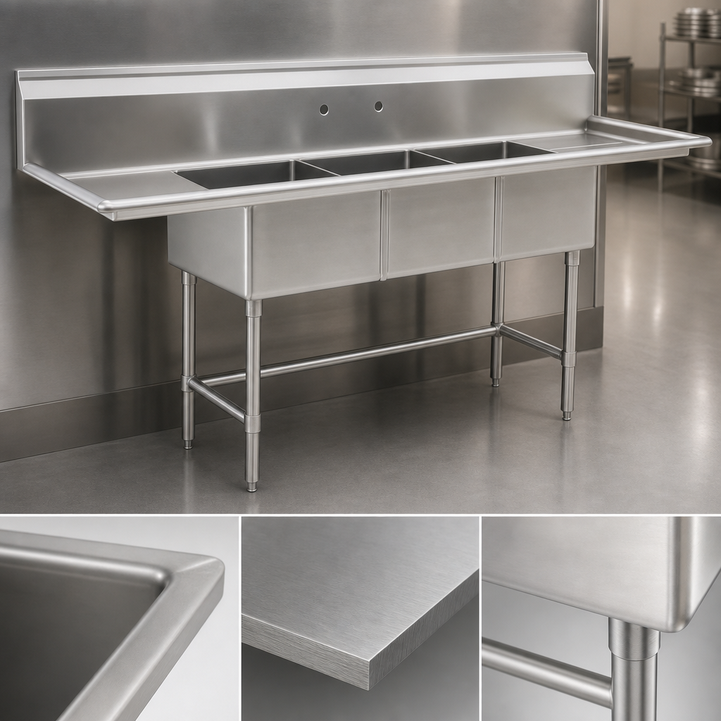 16-Gauge 304 Stainless Steel Construction