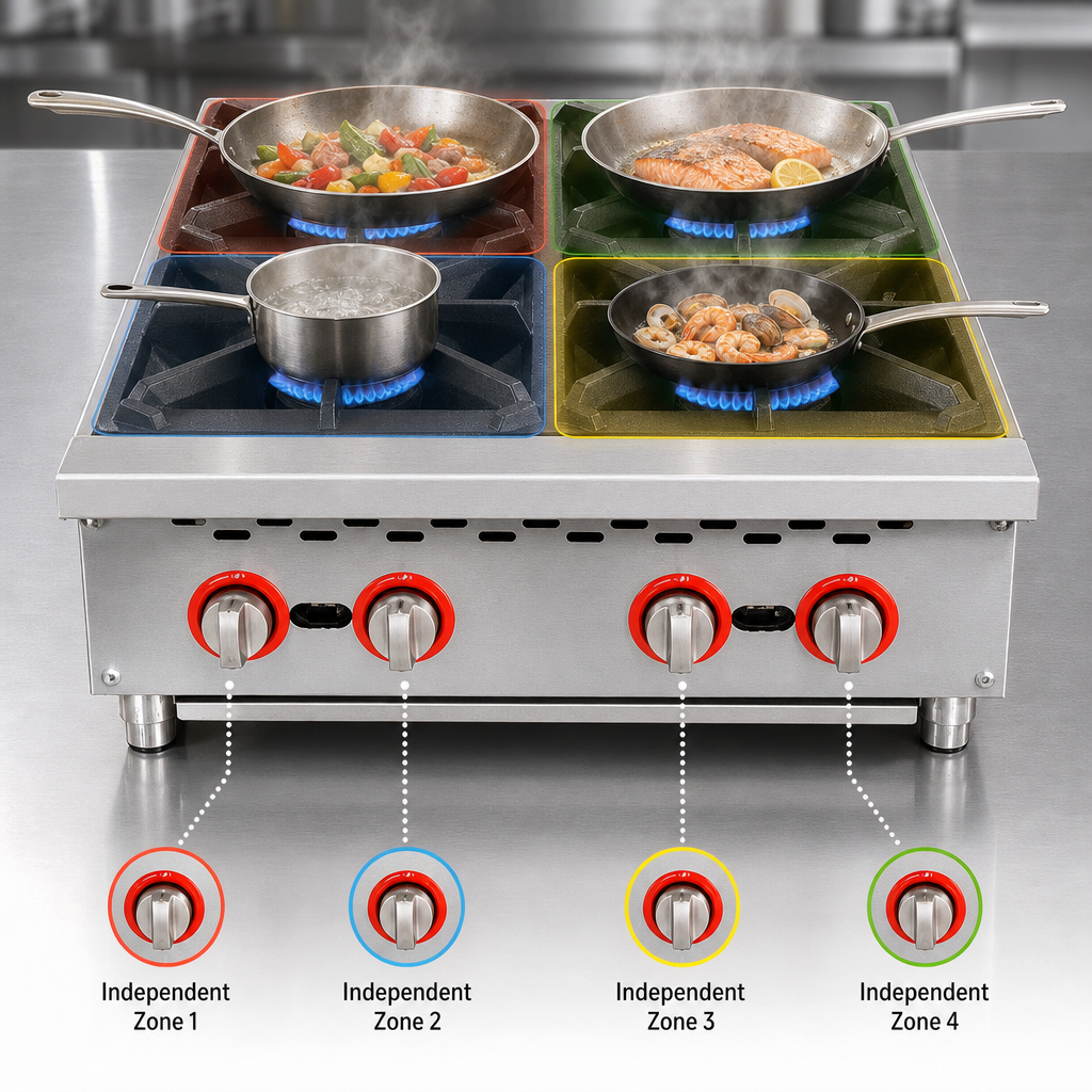 Four Independent Cooking Zones