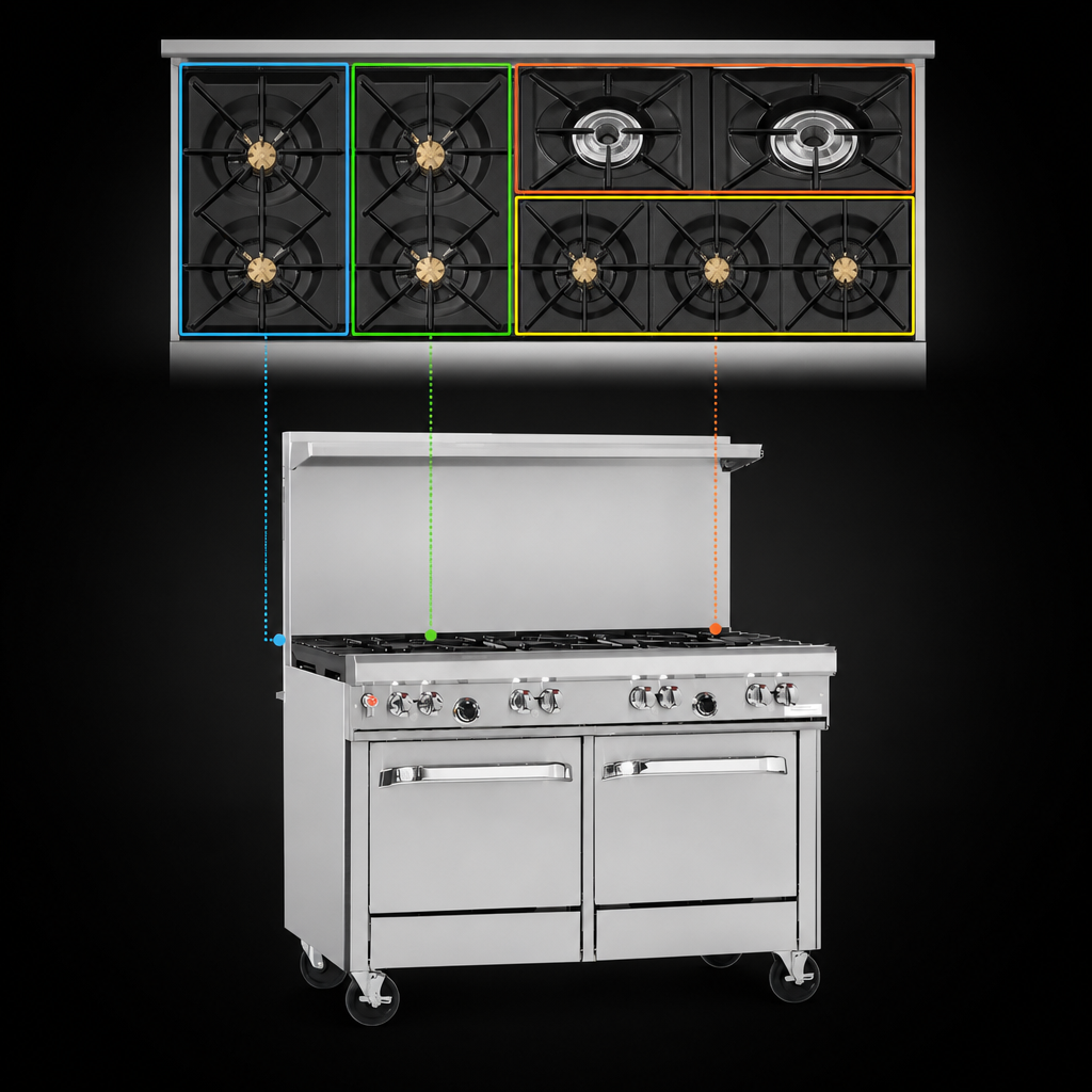 Seven-Burner Mixed Top Configuration
