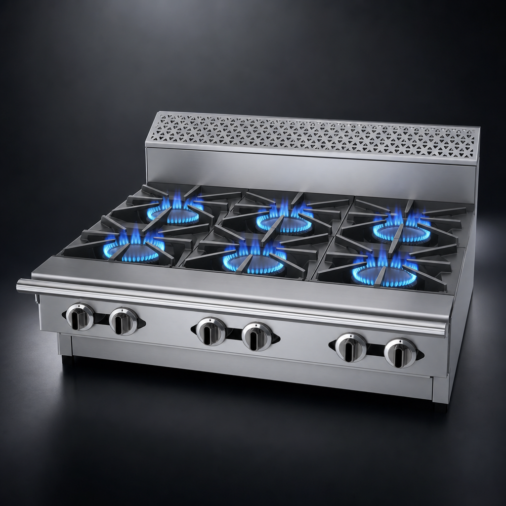 Six High-Output Open Burners