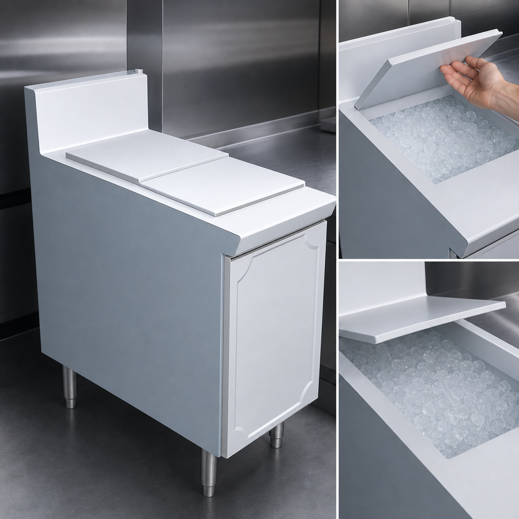 Insulated Ice Bin with Hinged Lid