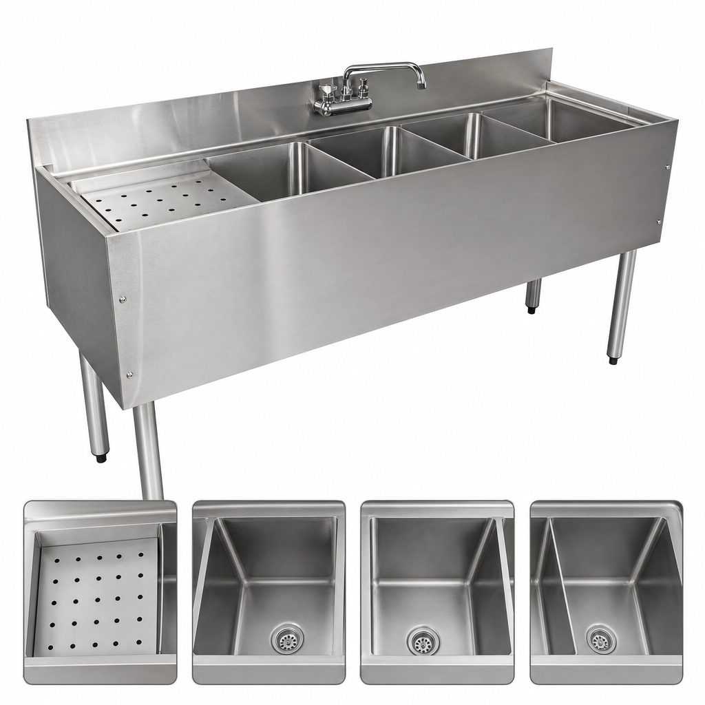 Four Sink Compartments