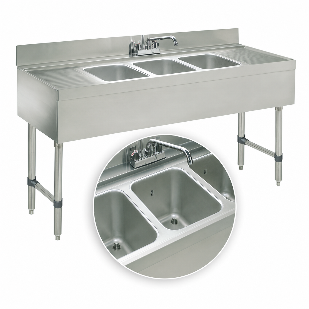 Three Fabricated Sink Bowls