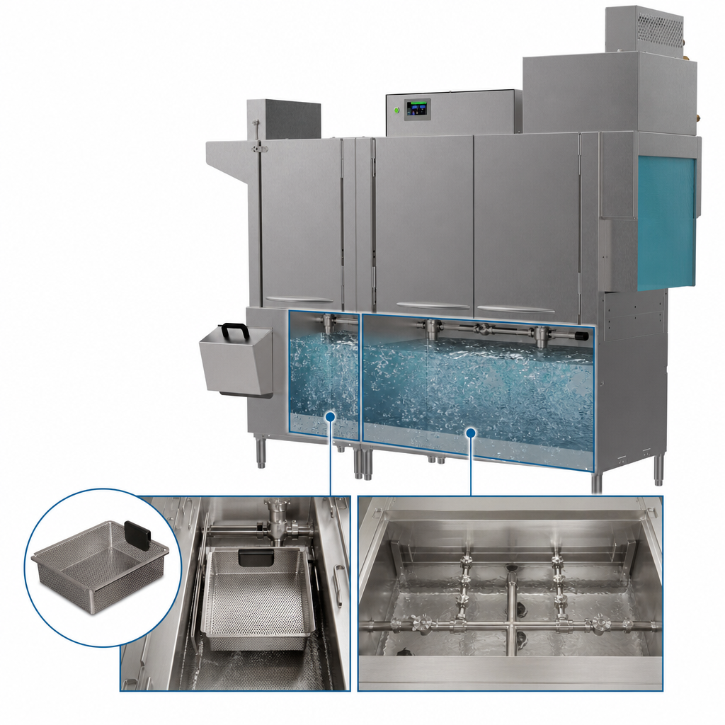 44-Inch Wash Tank with 22-Inch Prewash