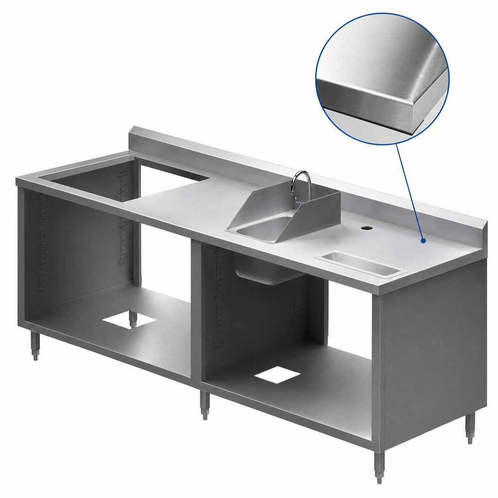 14-Gauge 304 Stainless Steel Top