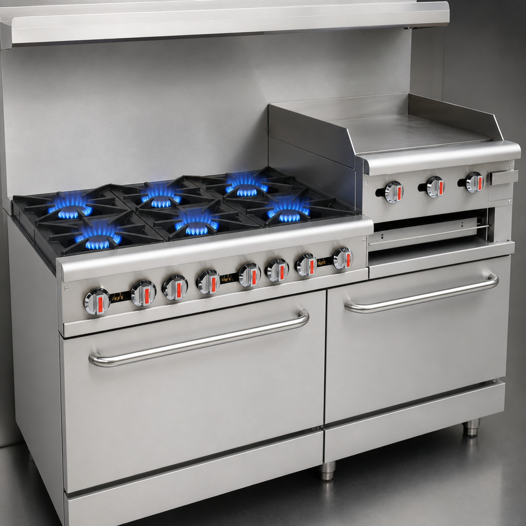 Six Open Top Burners