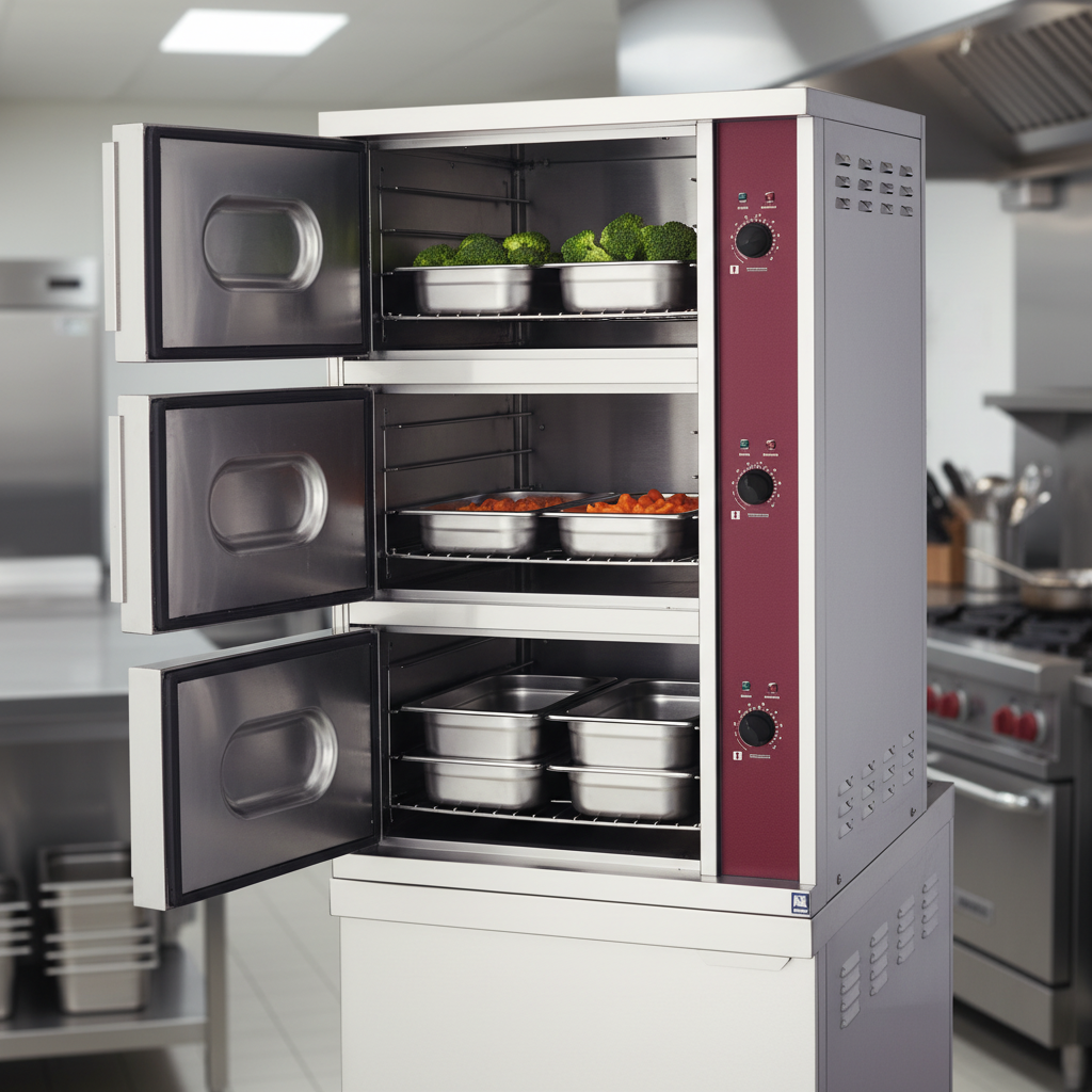 Cook diverse dishes simultaneously and efficiently with the steamer's independently controlled two-compartment design.