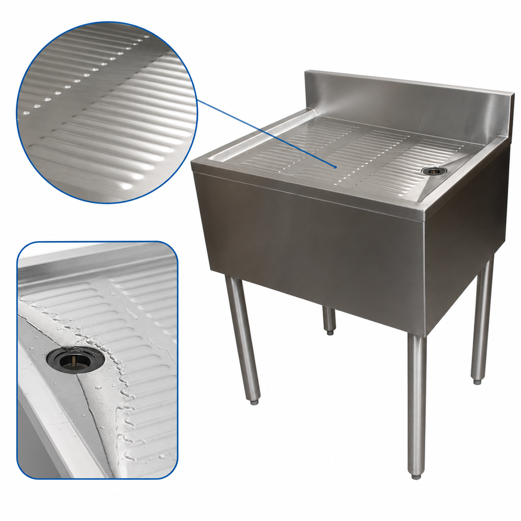 Stamped and Pitched Drainboard