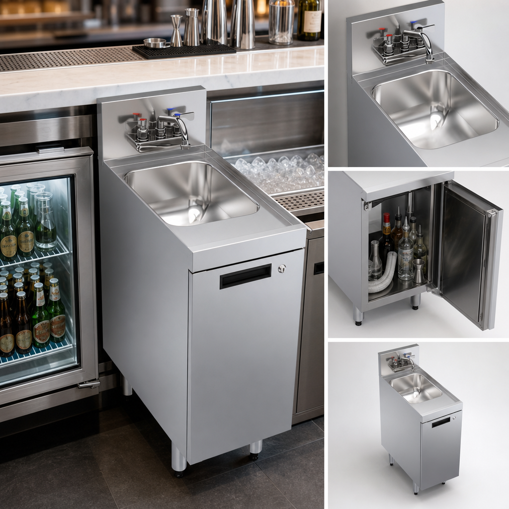 Integrated Storage Cabinet With Dump Sink