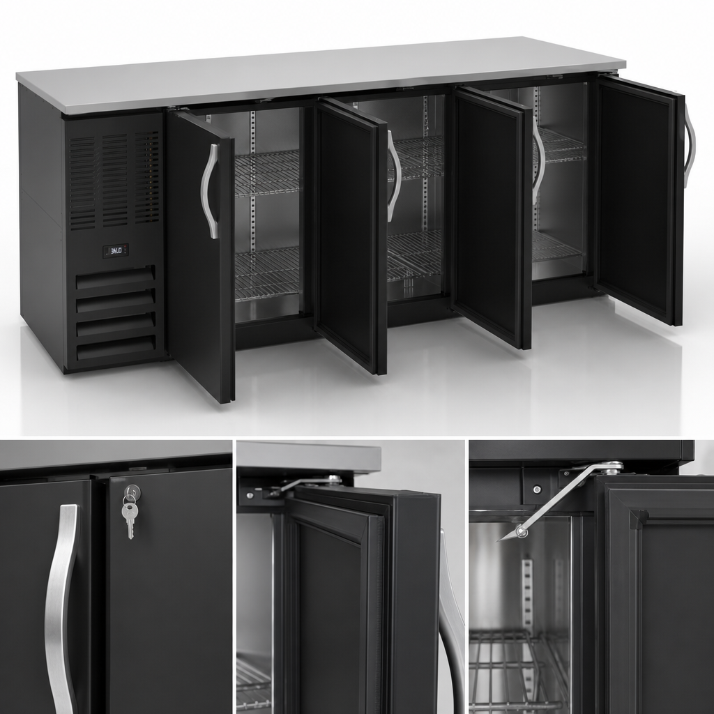 Six Locking Solid Doors