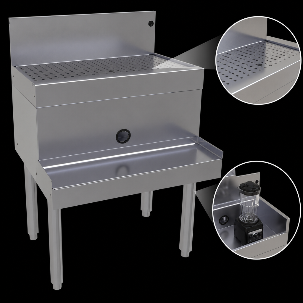 Drainboard Top With Blender Recessed Step