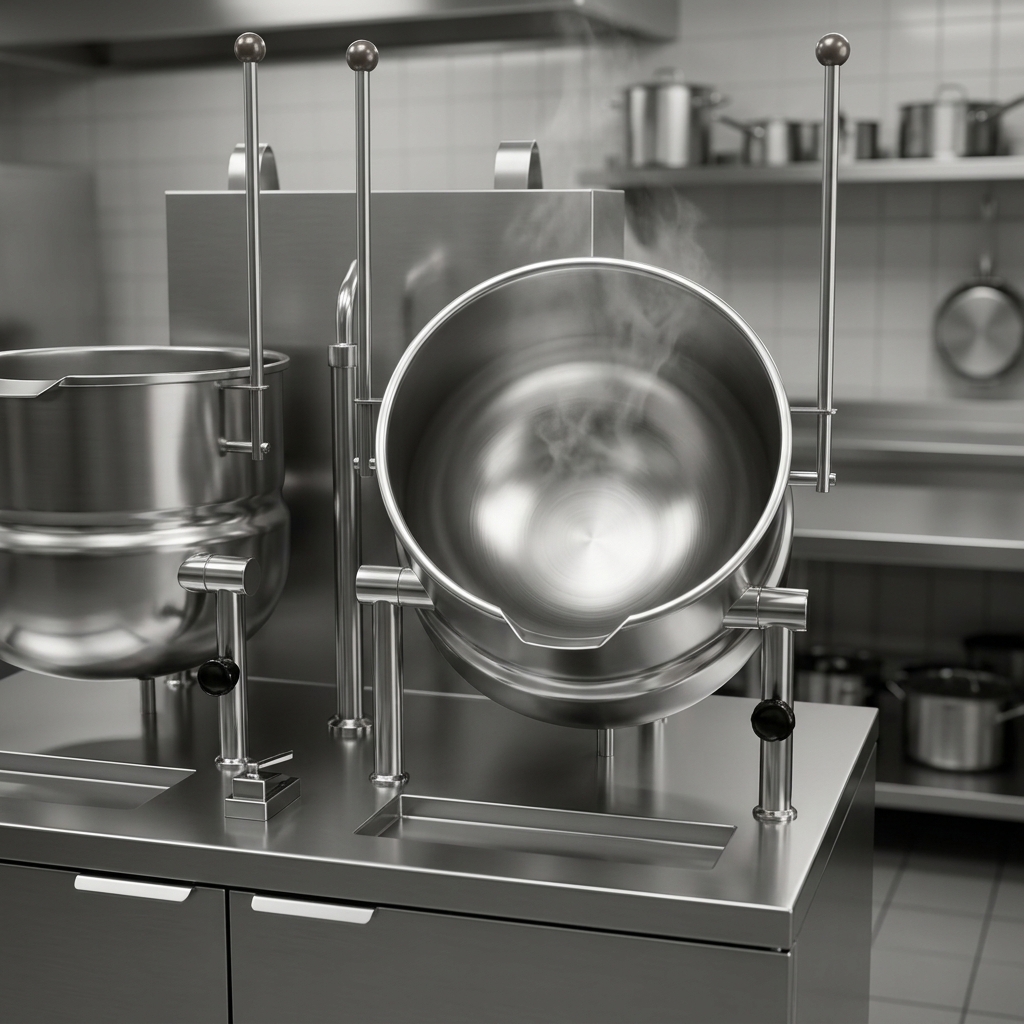 Experience superior heat distribution and cooking efficiency with the steam kettle's innovative hemispherical design.