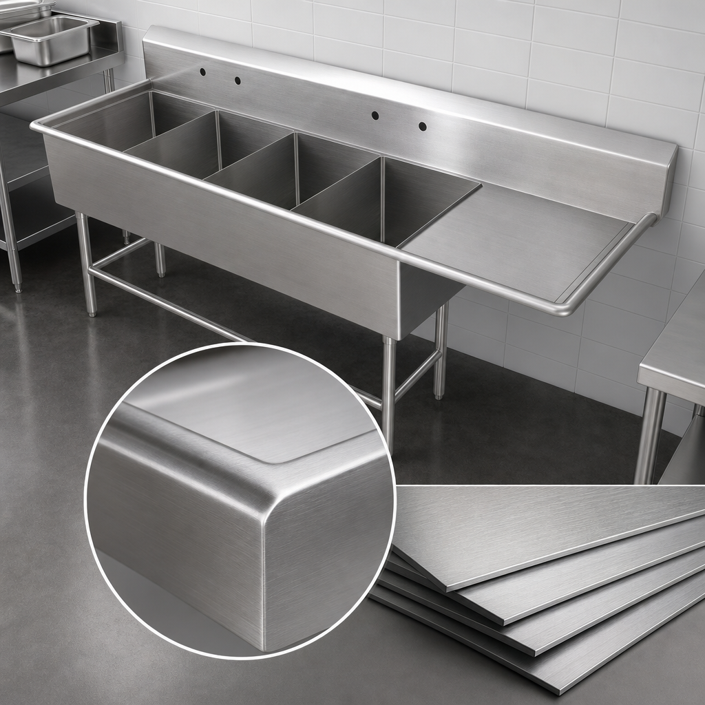 14-Gauge Type 300 Stainless Steel Construction