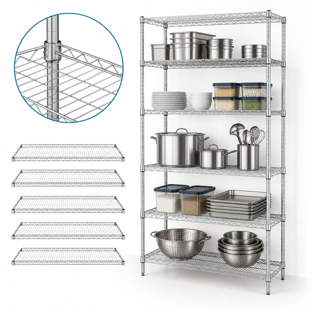 Five Wire Shelves Included