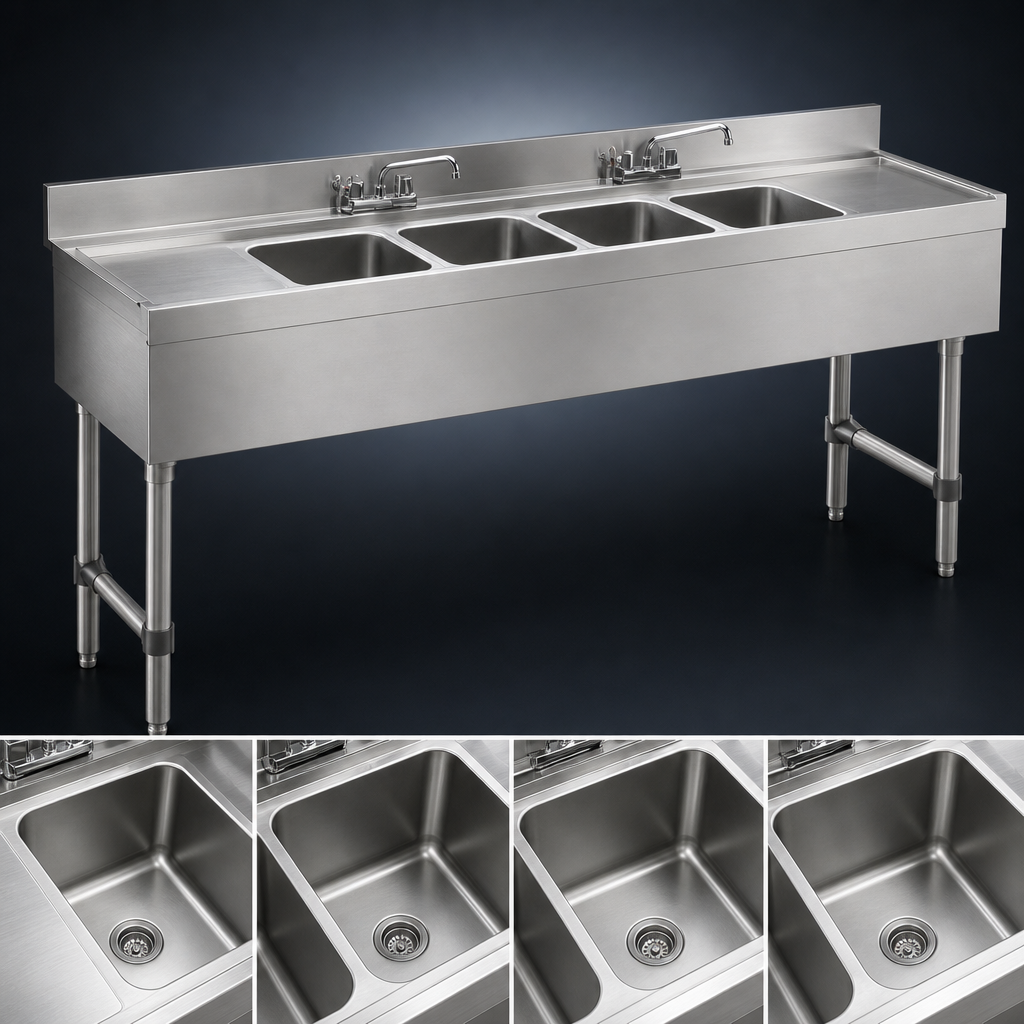 Four Deep Drawn Bowls