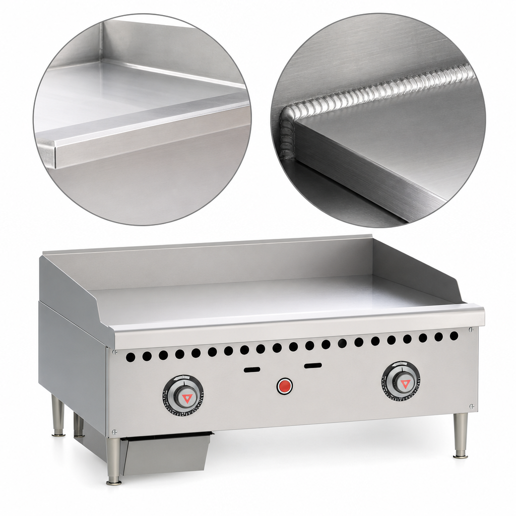 1-Inch Polished Steel Griddle Plate