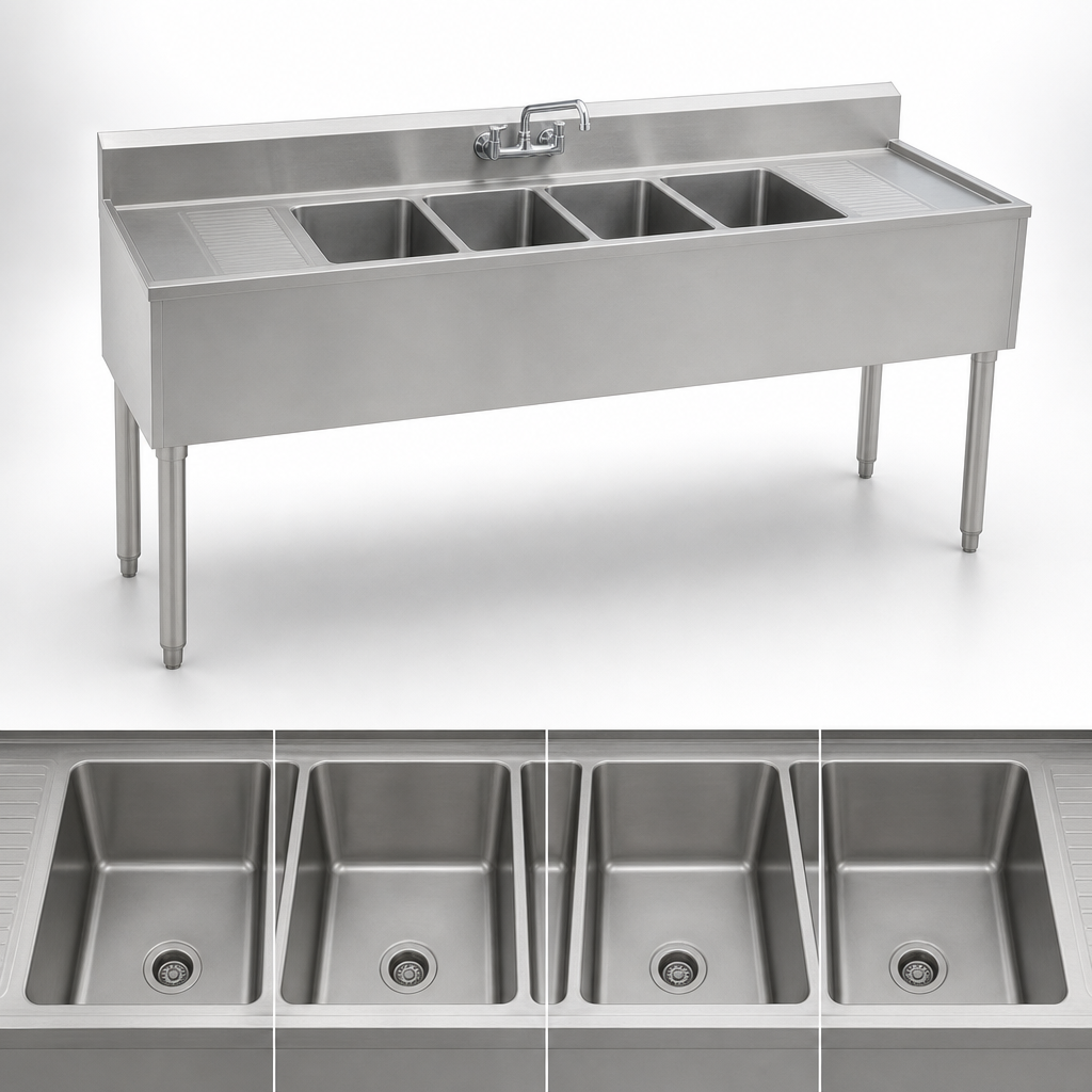 Four-Compartment Sink Layout