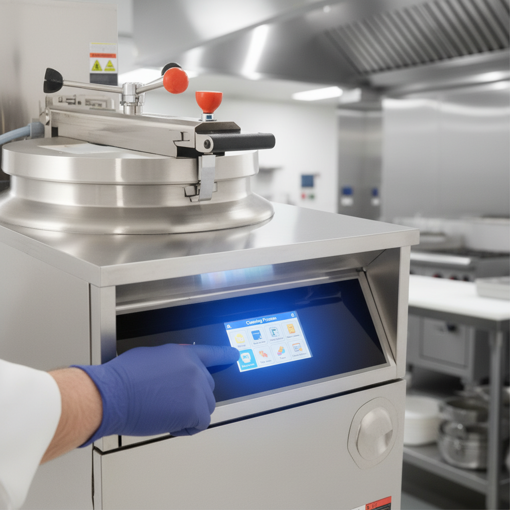 Effortlessly guide your staff with the BKI FKG-TC fryer's intuitive 7-inch LCD touchscreen controls.