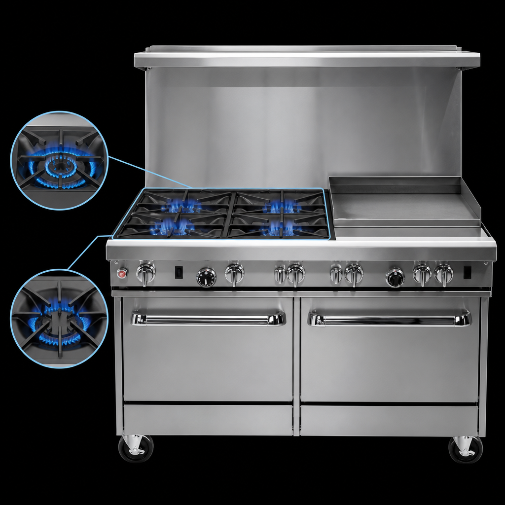 Four Open Burners