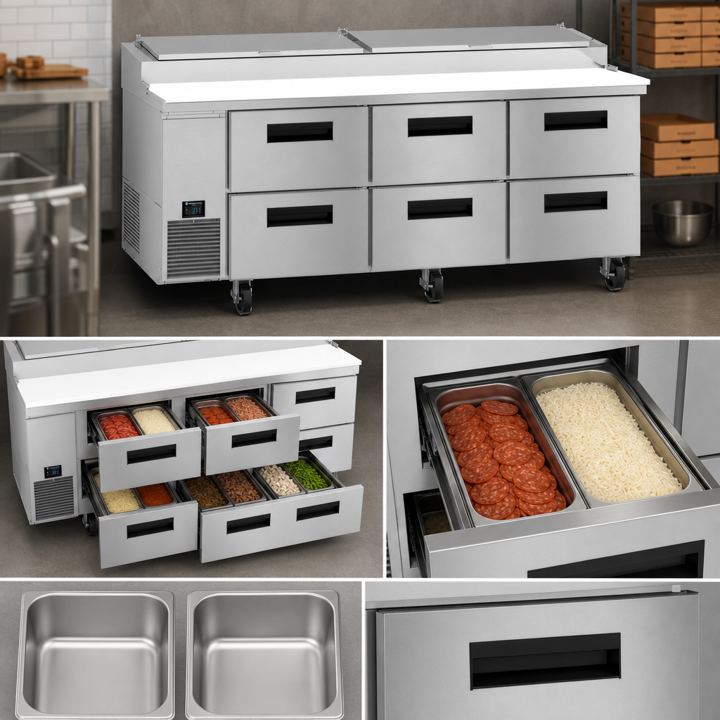 Six Refrigerated Drawers
