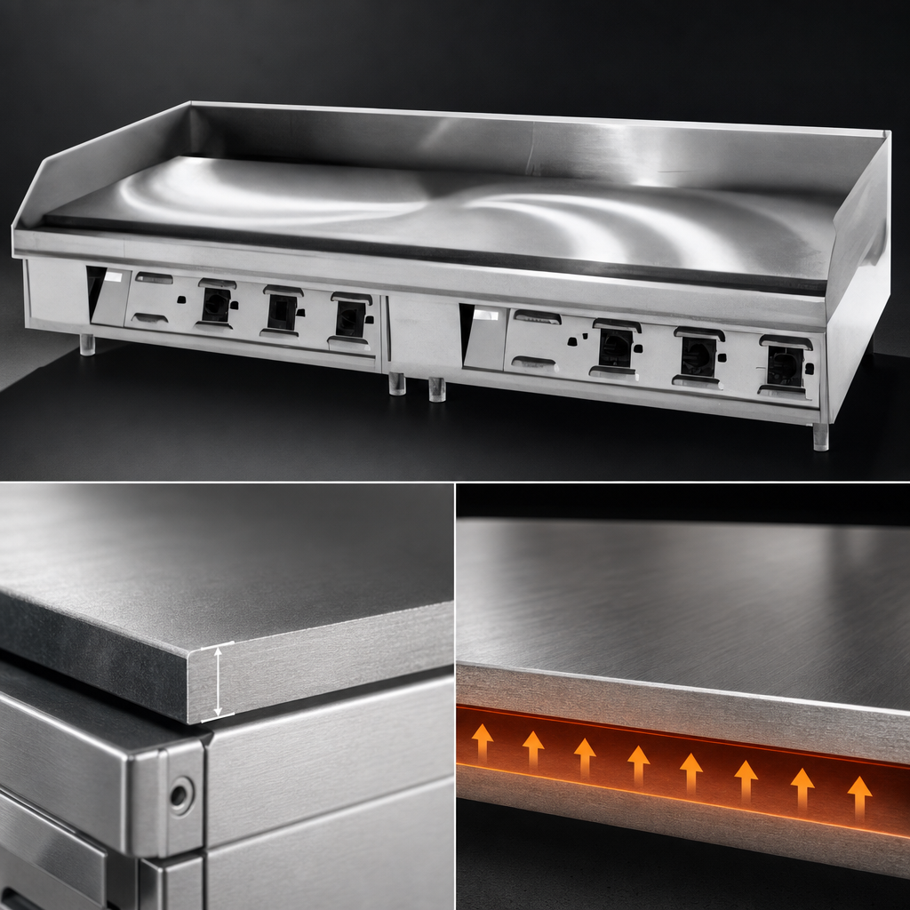 1-Inch Polished Steel Griddle Plate