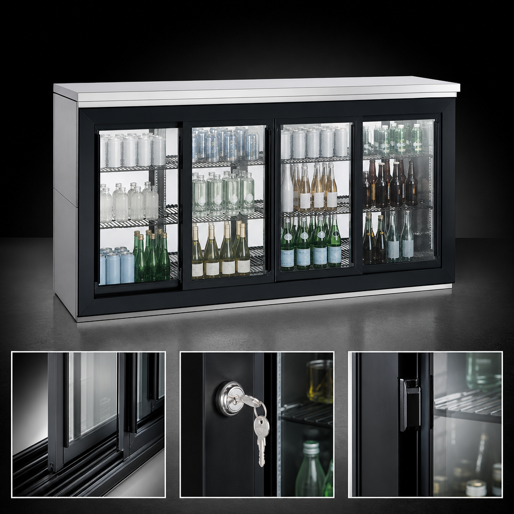 Four Sliding Glass Doors with Locks