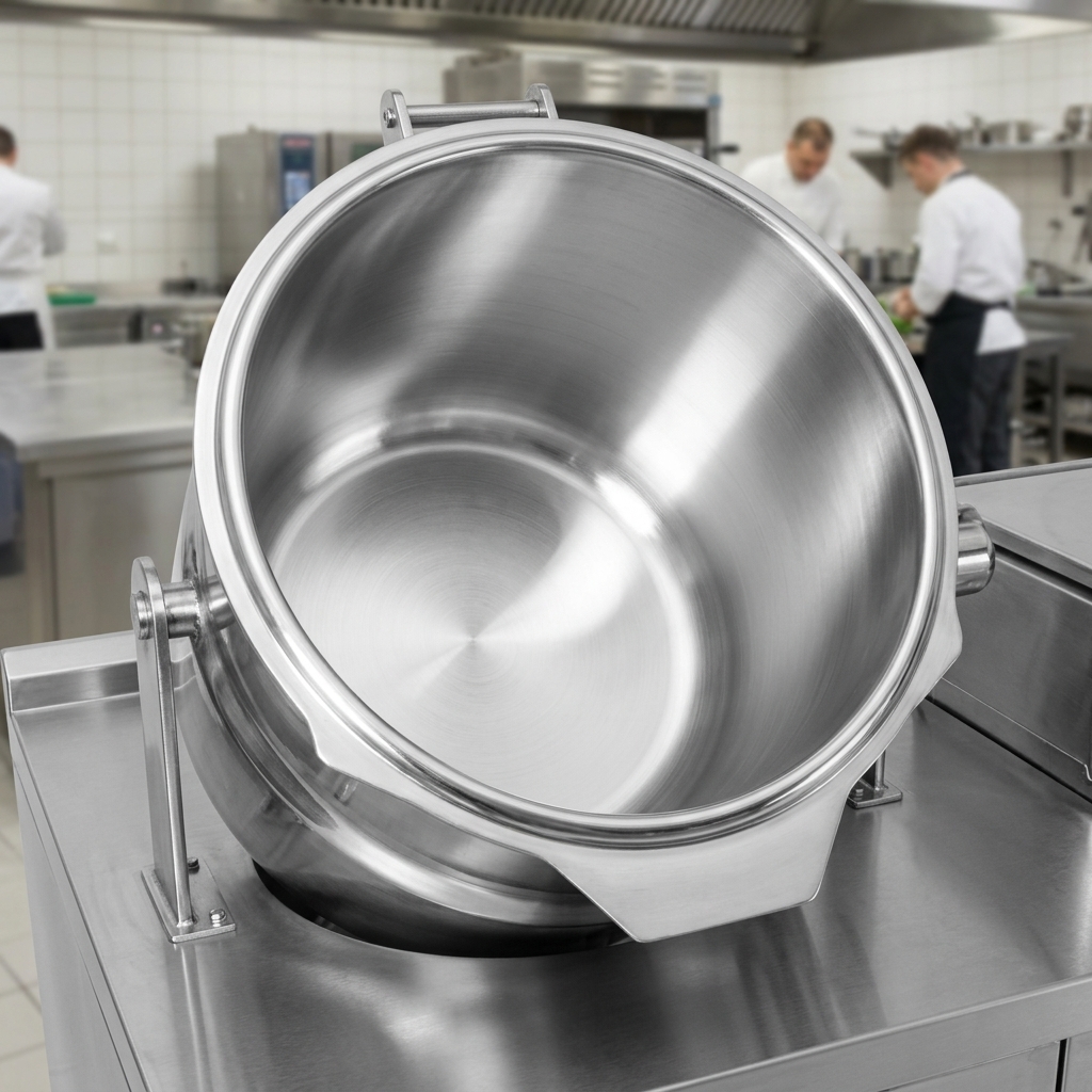 The robust 316 stainless steel kettle liner is engineered for exceptional durability, perfectly handling even the highest-acid content products.