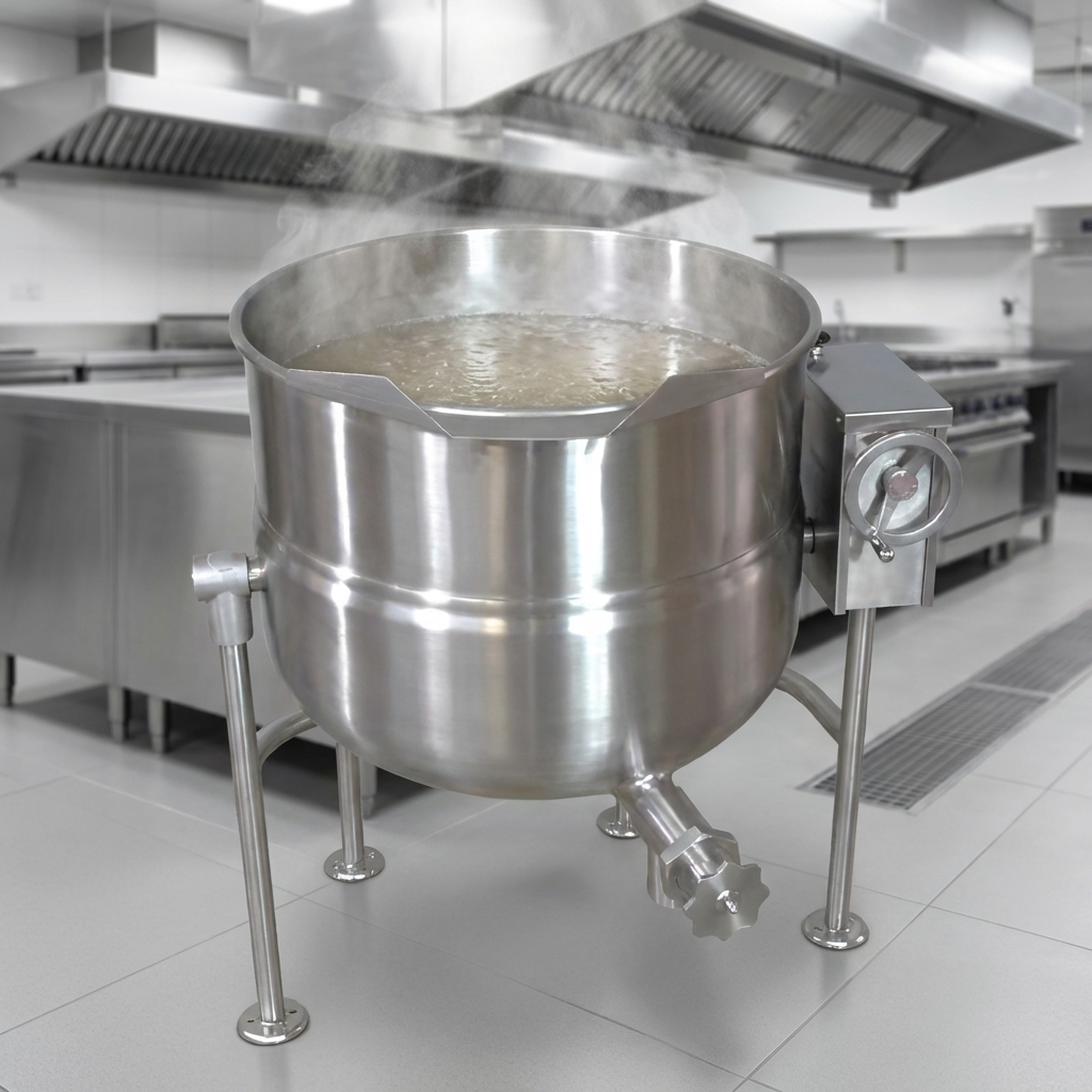 Experience efficient and consistent heating with the Crown DLT-40 tilting kettle, powered by its reliable direct steam operation.