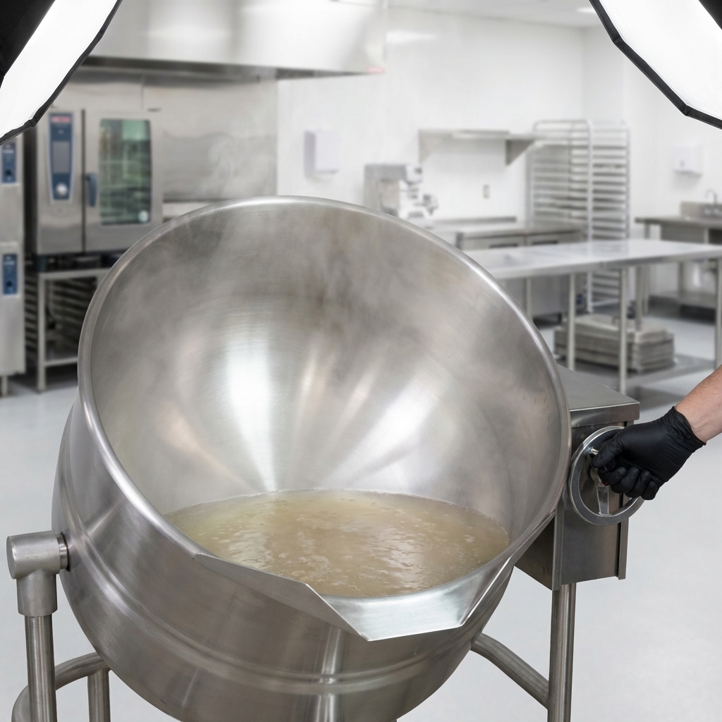 Observe the kettle's unique hemispherical bottom, engineered for superior heat circulation and consistently even cooking performance.