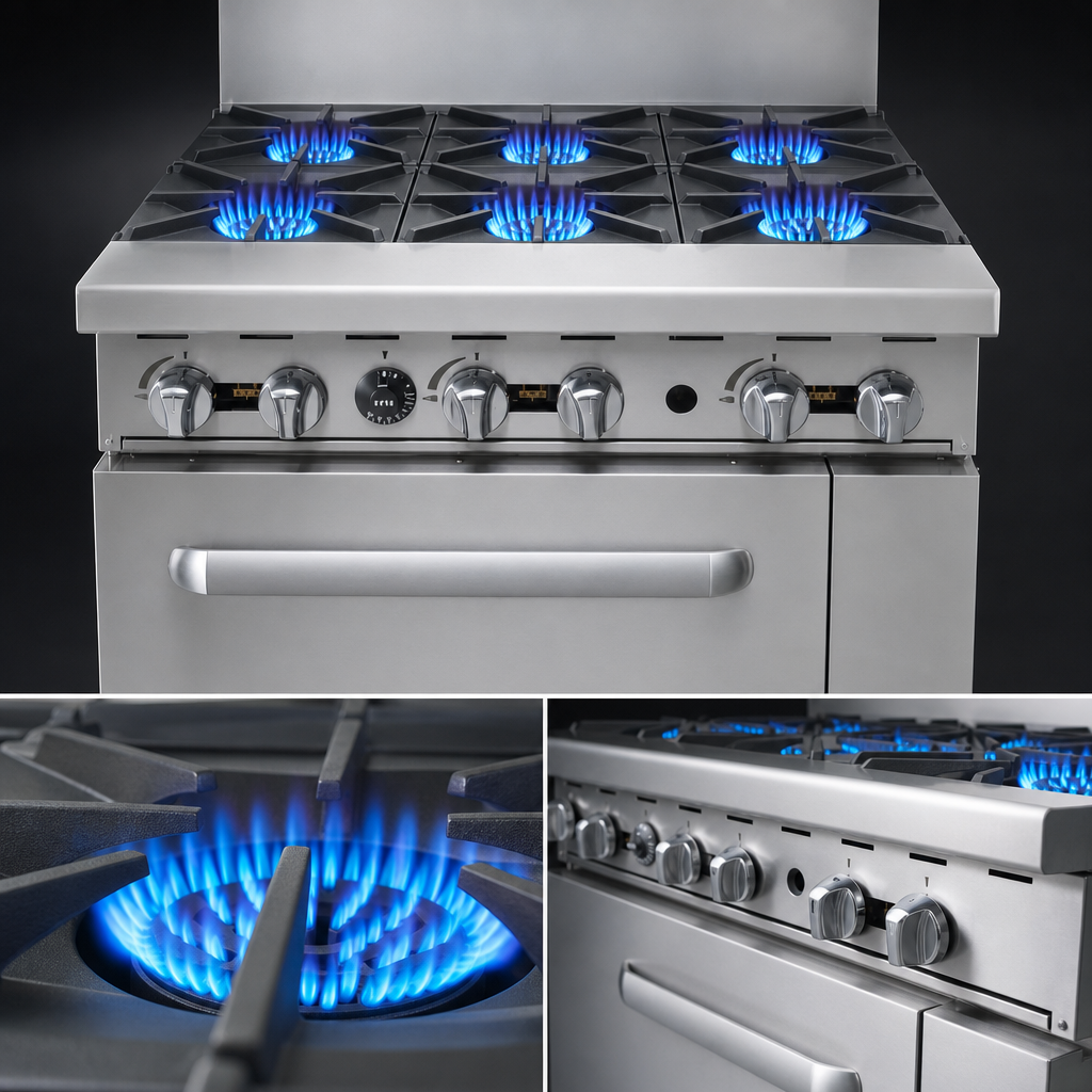 Six 32,000 BTU Open Burners