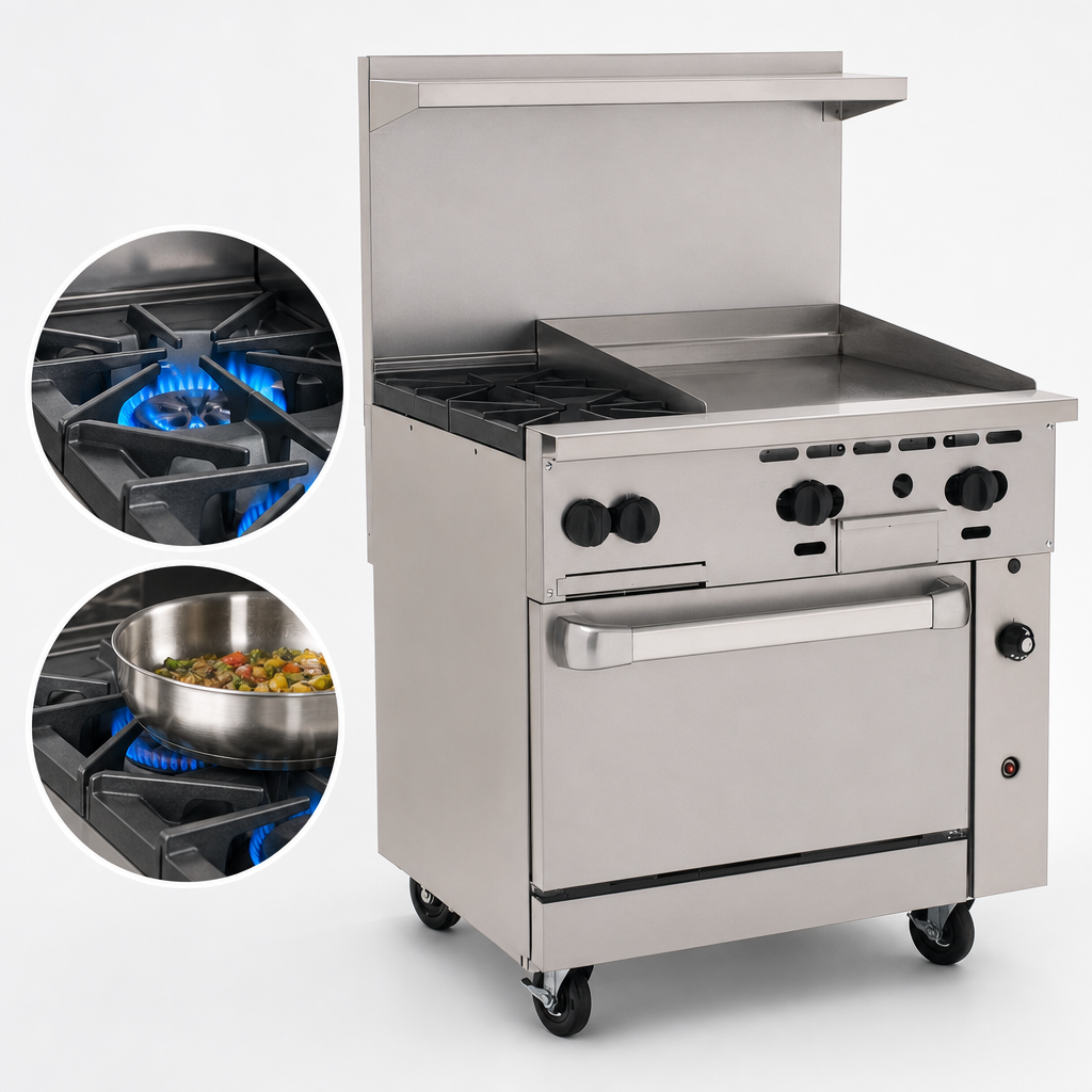 Two 30,000 BTU Open Burners