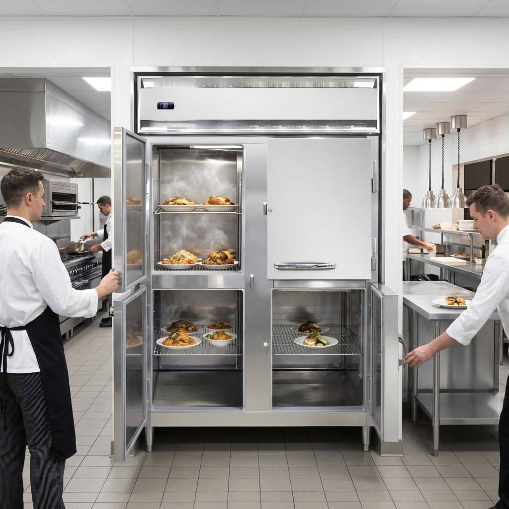 Experience ultimate kitchen efficiency with the pass-thru design, allowing seamless access to hot held food from two distinct stations.