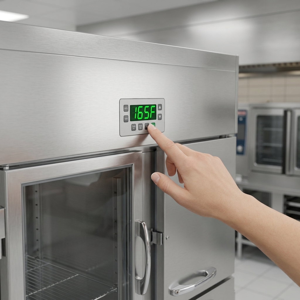 Effortlessly manage food temperatures with this cabinet's precise electronic controls and easy-to-read digital display.