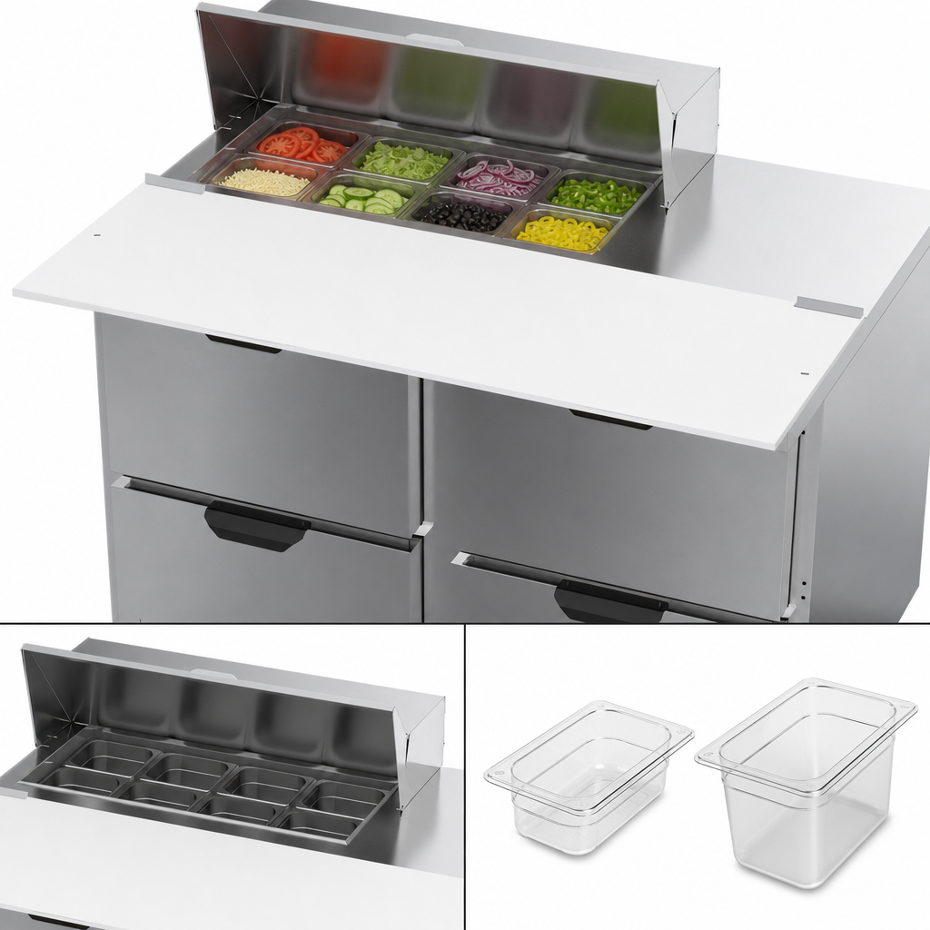 Eight 1/6-Size Pan Top