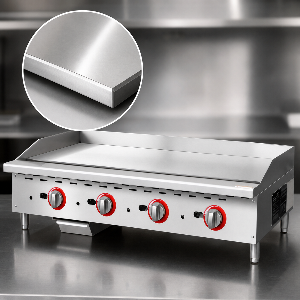 1-Inch Polished Steel Griddle Plate