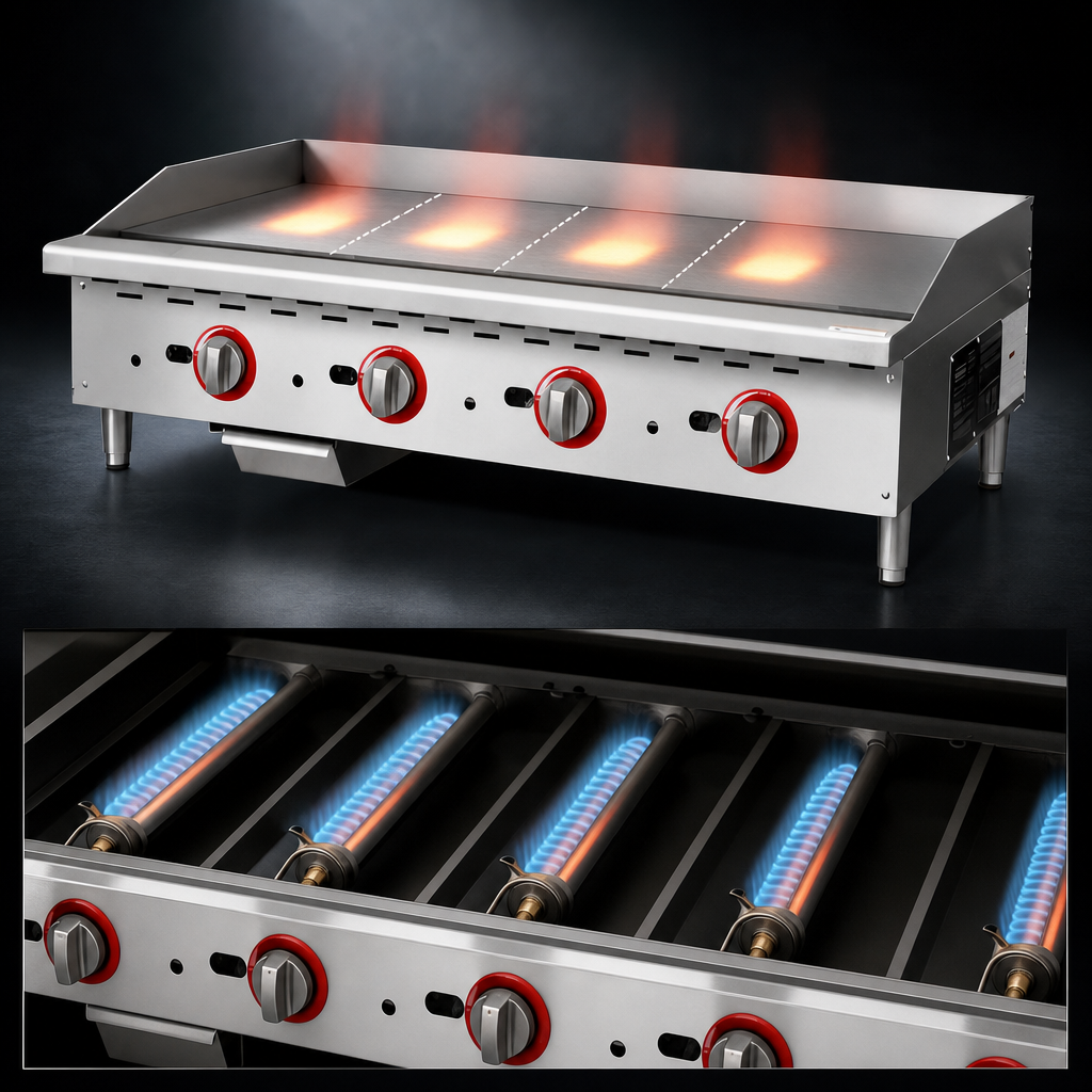 Four Stainless Steel Burners