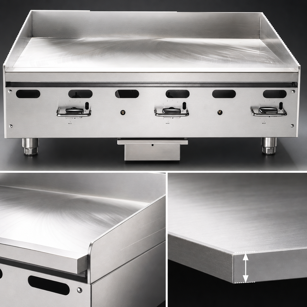 1-Inch Polished Steel Griddle Plate