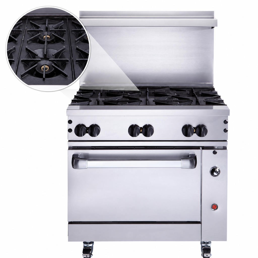 Six Open Burners