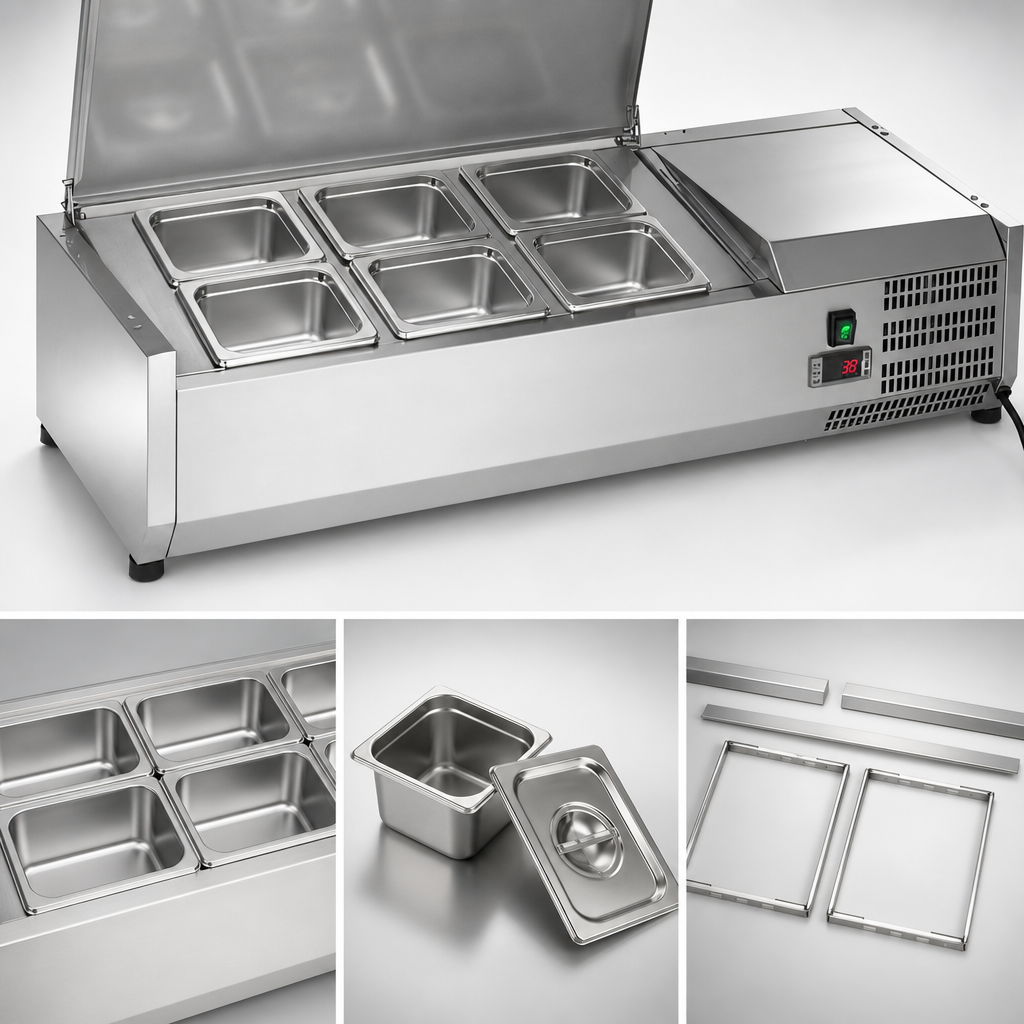 Six 1/6-Size Pan Setup