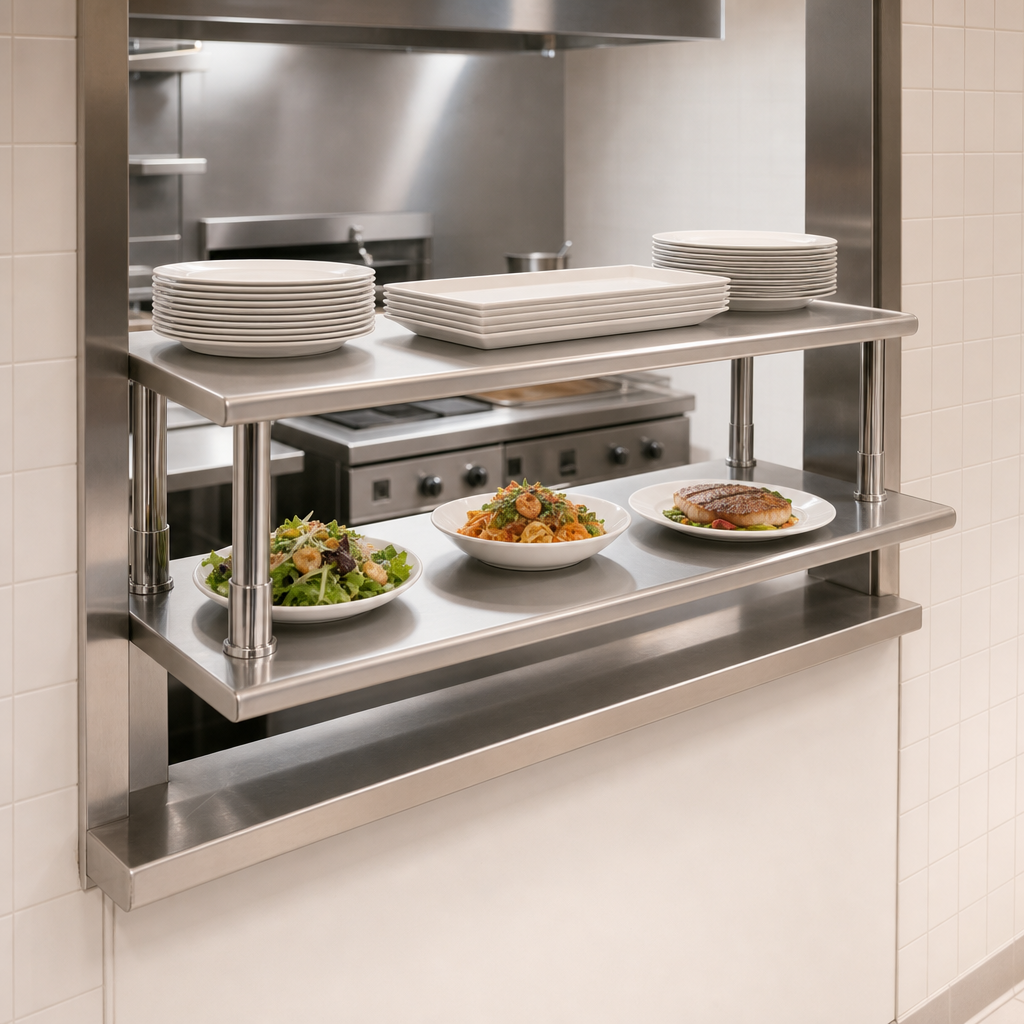 Pass-Thru Shelf With Overshelf