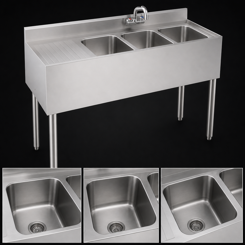 Three Sink Compartments