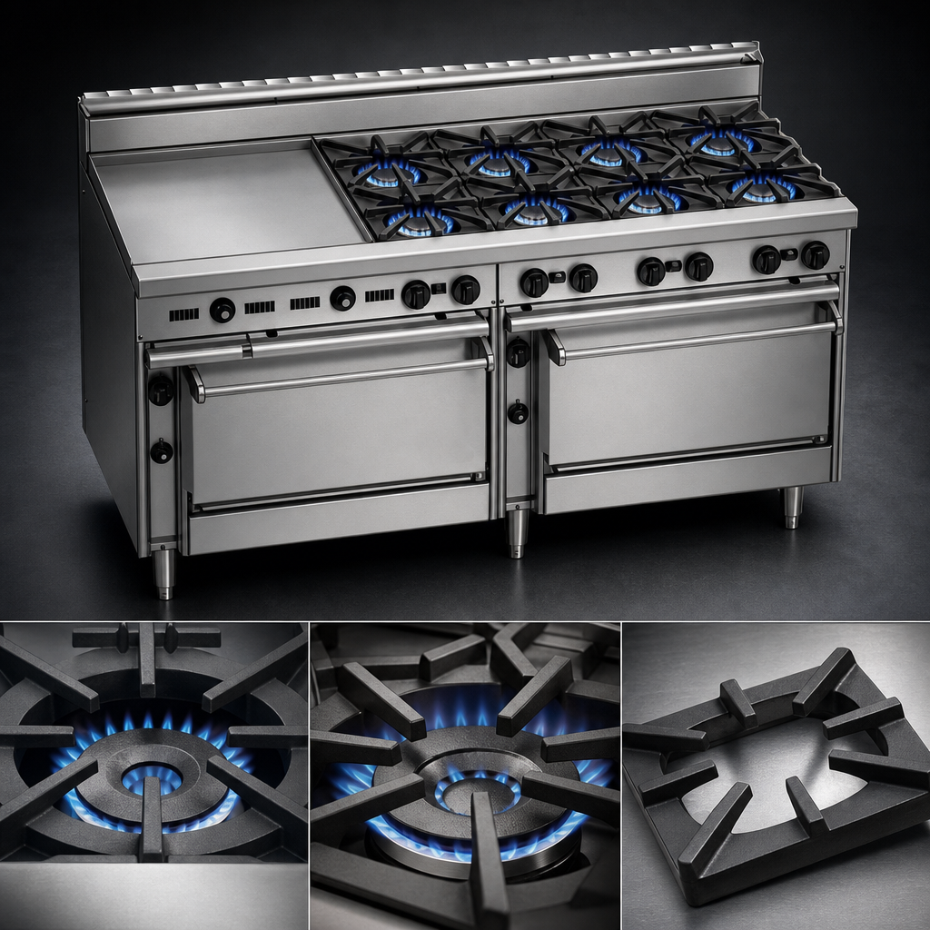 Eight High-Output Open Burners