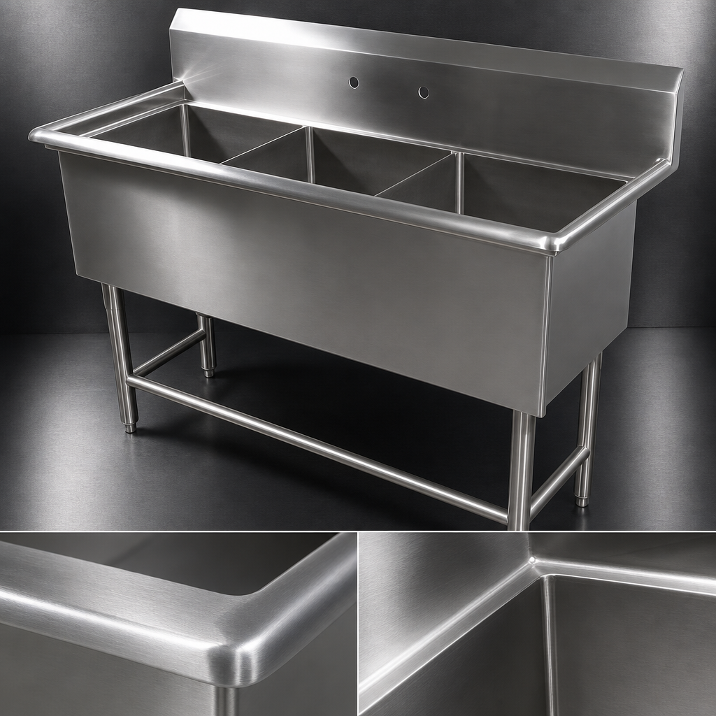 14-Gauge Stainless Steel Top And Bowls