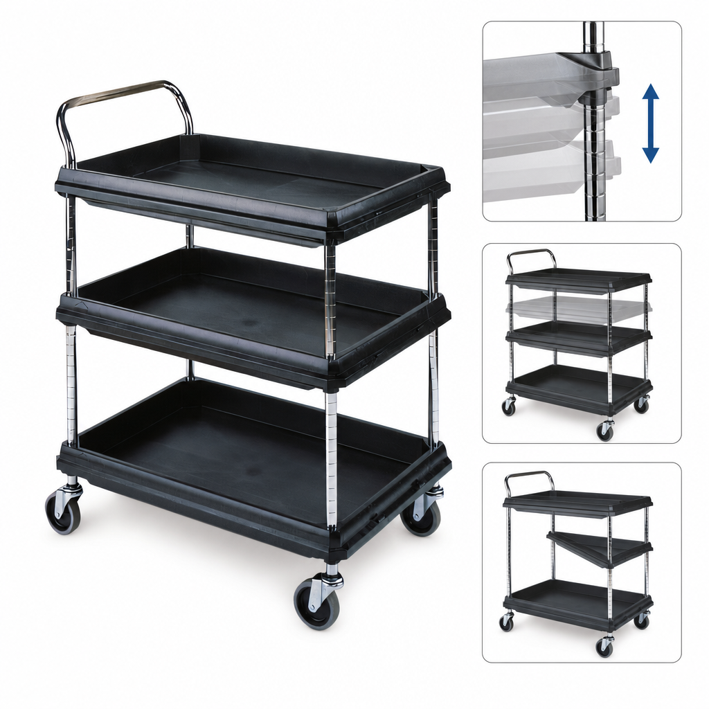 Three Adjustable Polymer Shelves